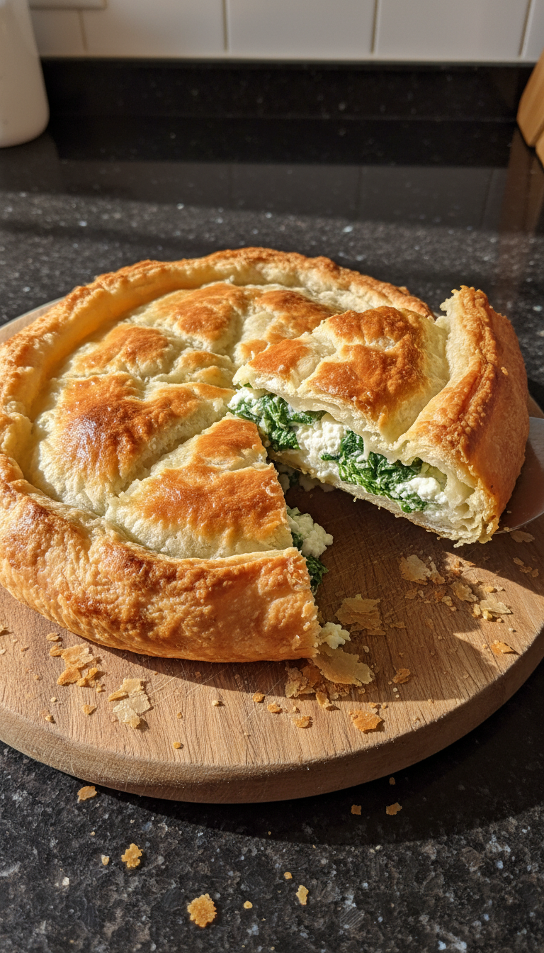 Feuilleté au cottage cheese et épinards