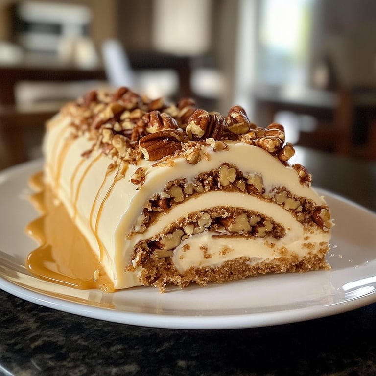 BÛCHE DE NOËL VANILLE CARAMEL PÉCAN