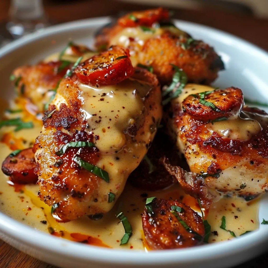 Aiguillettes de Poulet à la Sauce Crémeuse au Chorizo