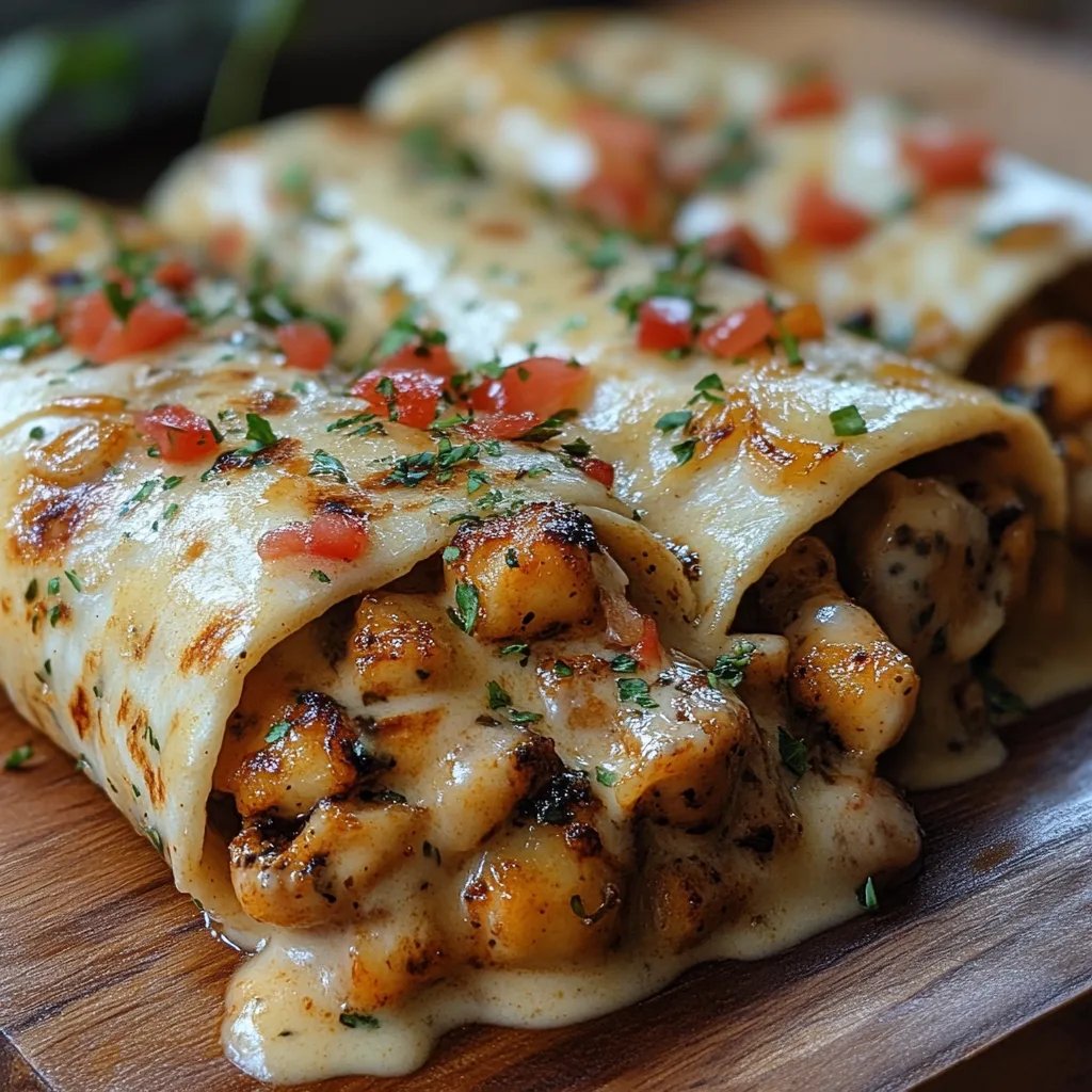 Wraps de poulet à l'ail et au fromage fondant : Une Recette Incroyable Ultime