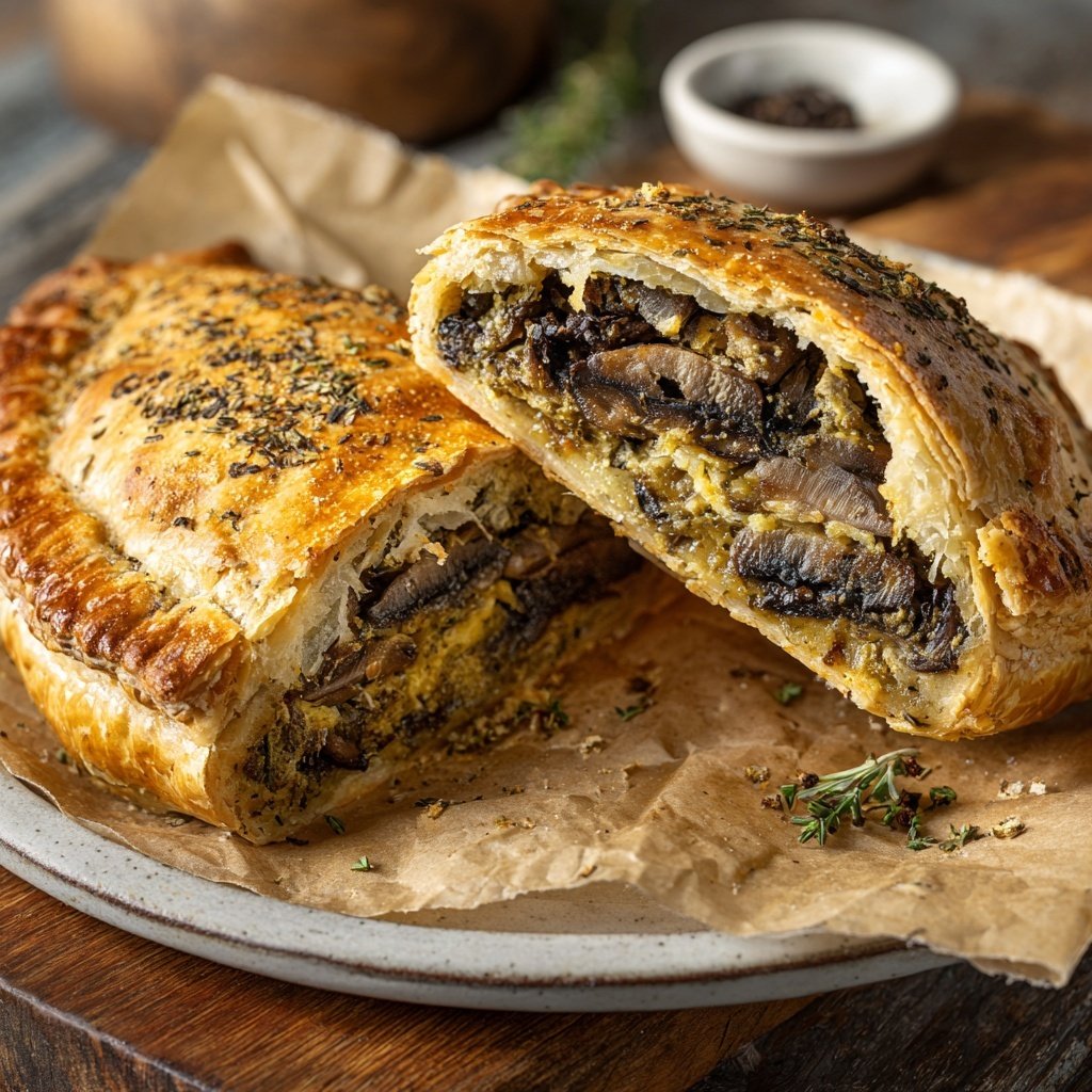 Wellington champignons croûte romarin pecorino