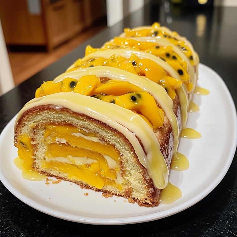 Bûche de Noël Mangue Passion Vanille