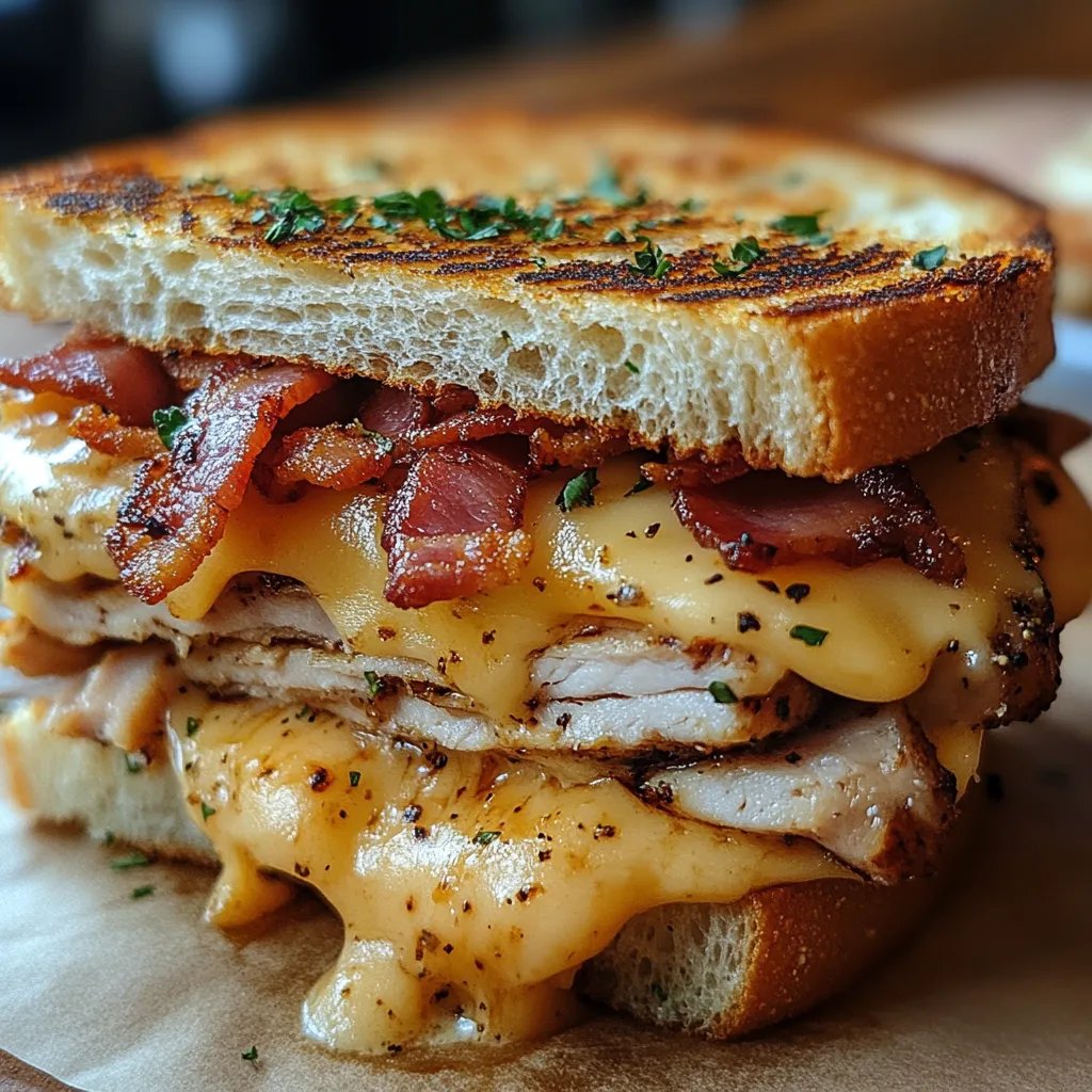 Sandwich Fondu à la Dinde, Cheddar et Bacon sur Pain au Levain : Une Recette Incroyable Ultime