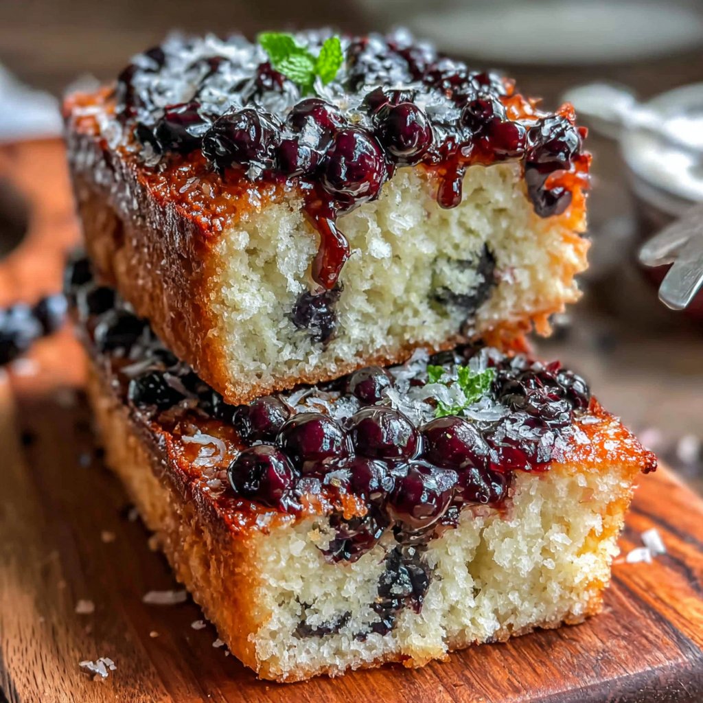 Gâteau café levain myrtilles