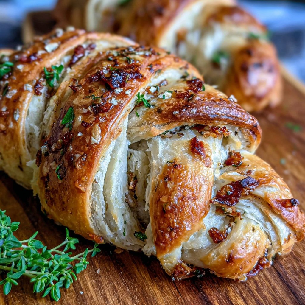 Tresse de croissant aux herbes citronnées