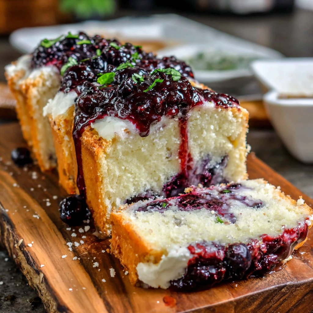 Gâteau glacé myrtilles citron