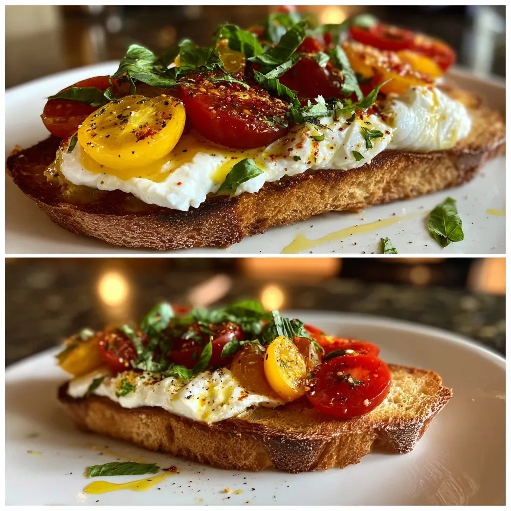 Toast tomate burrata basilic