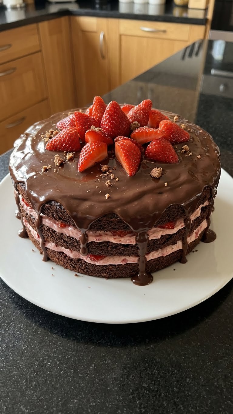 Gâteau aux Fraises et Chocolat de Galentine