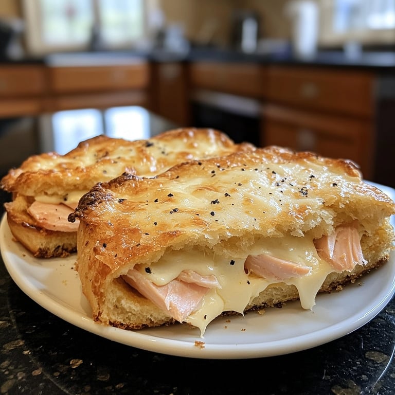 Croque-monsieur au saumon et Boursin