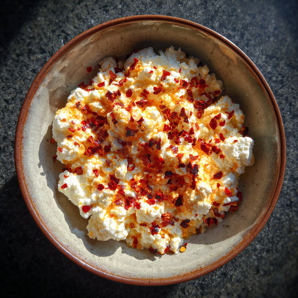 Cottage cheese épicé au piment