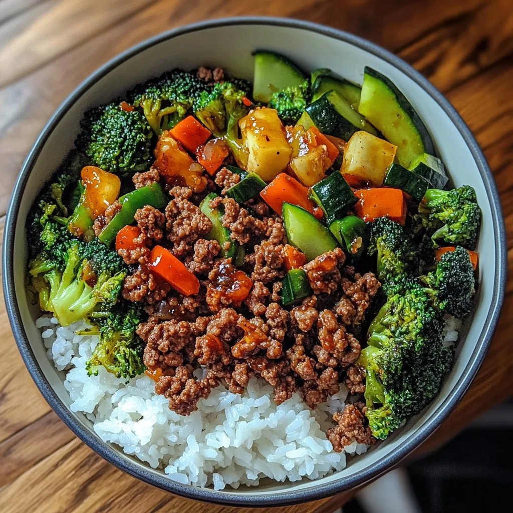 Spicy Ground Beef Stir-Fry Bowl w/ Garlic Veggies & Steamy Rice : Une Recette Incroyable Ultime