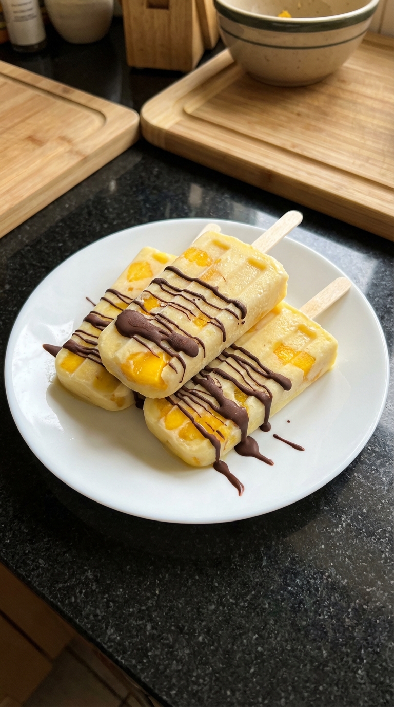 Sucettes de yaourt glacé à la mangue