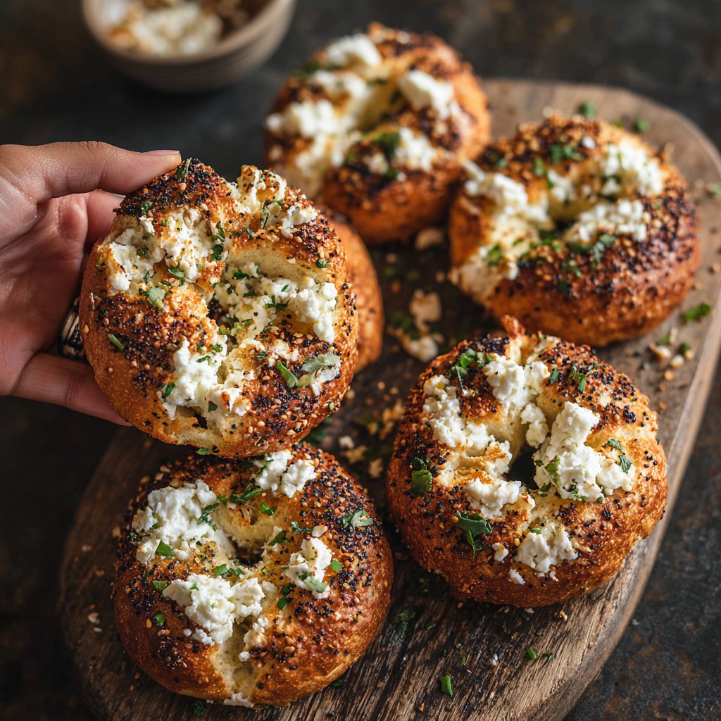 Bagels Ranch salés au cottage cheese