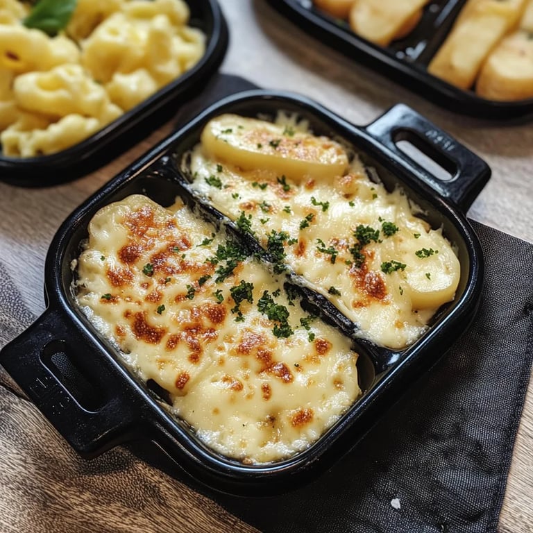 Crumble aux pommes et spätzle au fromage pour la raclette suisse