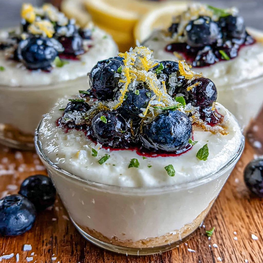 Coupes yaourt grec myrtilles citron